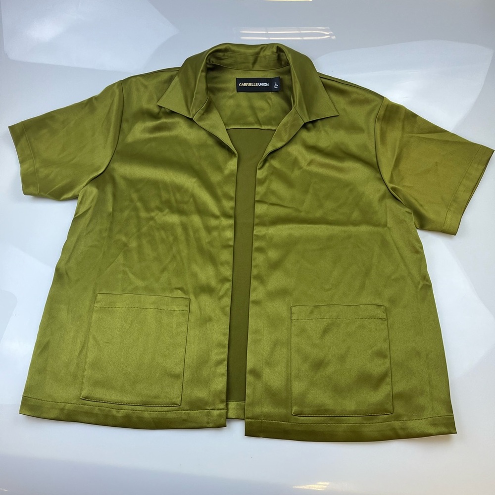 Gabrielle Union Lime Greem Satin Open Top N244-35
